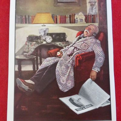 1920's Fisk Tires with Man Sleeping In Chair