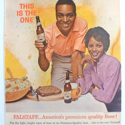 1963 Falstaff Beer with Man & Woman at Table