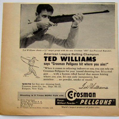 1958 Vintage Crosman Pellguns With Ted Williams