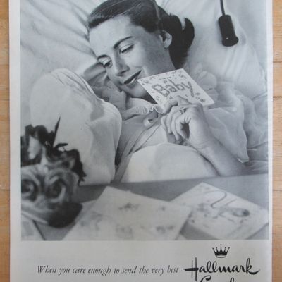 1957 Hallmark Cards with Mother & Her Baby with Card