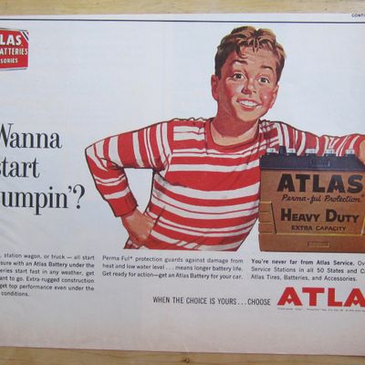 1962 Atlas Battery with Boy & Battery