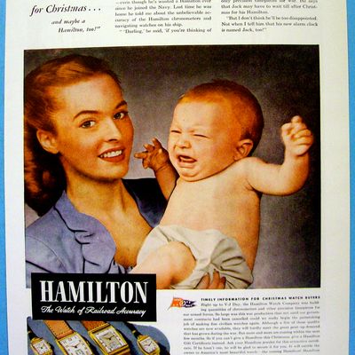 1945 Hamilton Watch with Woman & Crying Baby