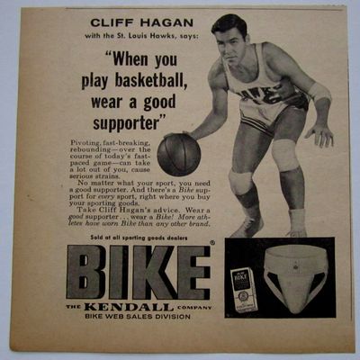 1958 Vintage Kendall Bike Supporter With Cliff Hagan