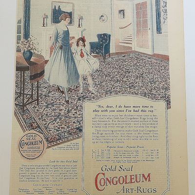 1923 Congoleum Rugs With Mom & Girl Dancing