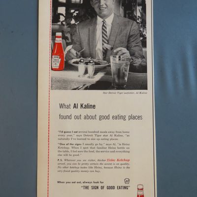 1960 Heinz Ketchup with Baseball's Al Kaline