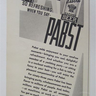 1937 Pabst Export Beer w/Sailor Holding A Bottle & Can