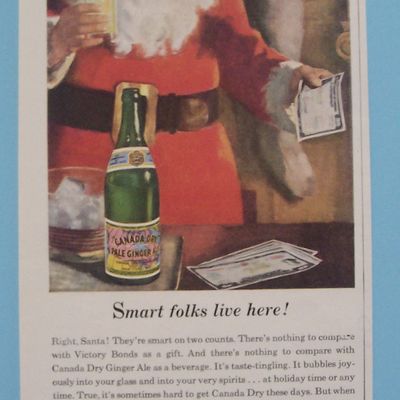 Vintage Ad: 1946 Canada Dry Ginger Ale with Santa Claus