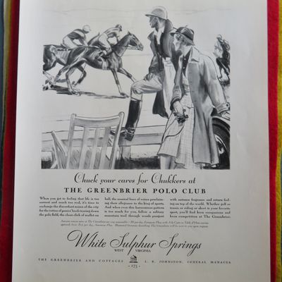 1934 White Sulphur Springs with Couple at Polo Club