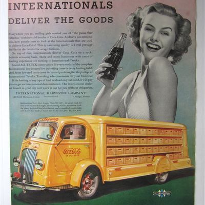 1938 International Trucks w/ Lovely Woman Holding Soda