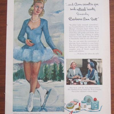 1951 Avon Cosmetics w/Figure Skater Barbara Ann Scott
