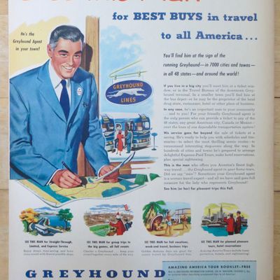 1952 Greyhound with Agent Drawing on a Map