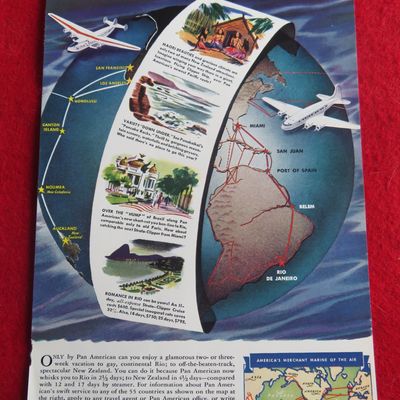 1940 Pan American Airways System with Clipper Ship