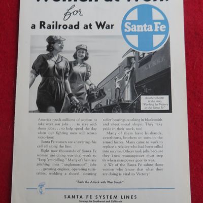 1943 Santa Fe System Lines with Women At Work