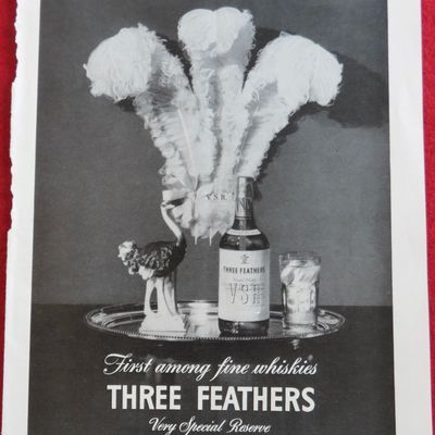 1943 Three Feathers Whiskey with Bottle Of Whiskey