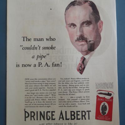1926 Prince Albert Pipe Tobacco with Man Smoking Pipe