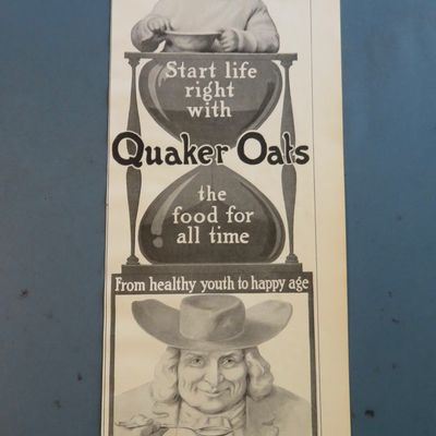1905 Quaker Oats Cereal with Girl & Quaker Oats Man