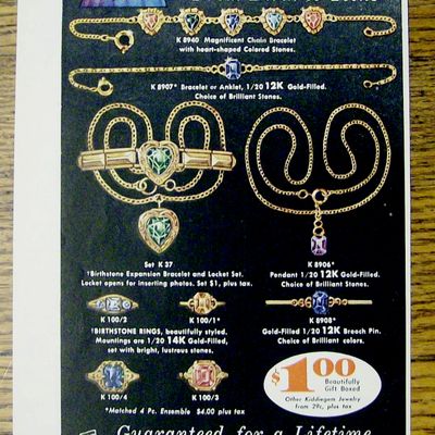 1954 Kiddiegem Jewelry with Different Jewelry