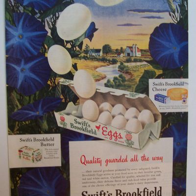 1946 Swift's Brookfield Eggs with a Dozen of Eggs