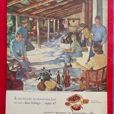 1951 Beer Belong Texas Hospitality By Douglas Crockwell