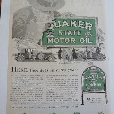 1929 Quaker State Oil With Quaker Man