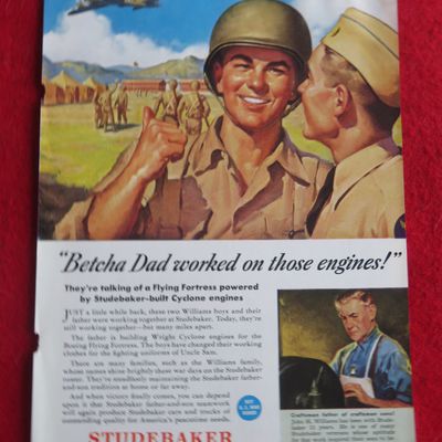 1943 Studebaker with Soldiers Standing & Talking