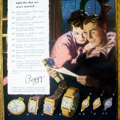1949 Hamilton Watch with Woman Giving Man A Present