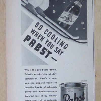 1937 Pabst Beer with Man Skiing