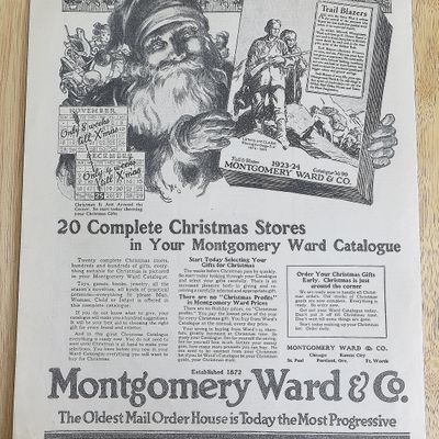 1923 Montgomery Ward & Co. With Santa & Catalog