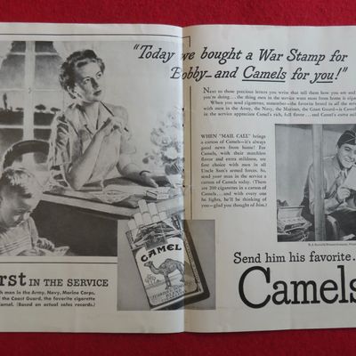 1943 Camel Cigarettes with Woman Writing A Soldier