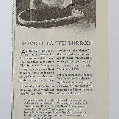 1923 Young's Hats With Hat & Hat Box