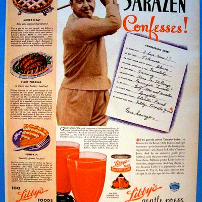 Vintage Ad: 1937 Libby's Tomato Juice w/Gene Sarazen