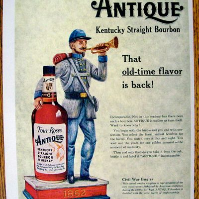 1959 Four Roses Antique Whiskey with Civil War Bugler