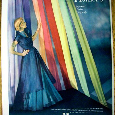 1948 Hafner Fabric w/ Woman in Blue Dress
