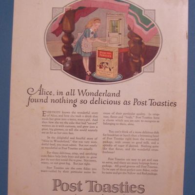 Vintage Ad: 1922 Post Toasties with Alice In Wonderland