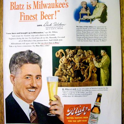 Vintage Ad: 1949 Blatz Beer with Sculptor Dick Wiken