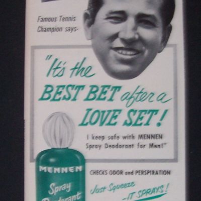 1951  Mennen Spray Deodorant  with  Bobby  Riggs