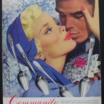 1951 Community Silverplate with Couple Kissing
