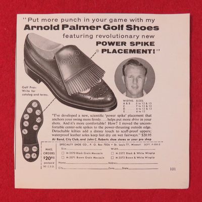 1961 Arnold Palmer Golf Shoes with Arnold Palmer