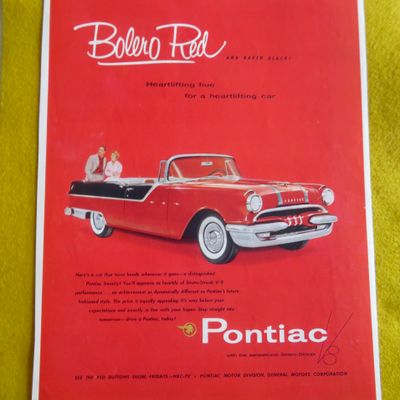 1955 Pontiac Automobile with Bolero Red Pontiac