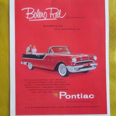 1955 Pontiac Automobile with Bolero Red Pontiac