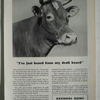 1942 National Dairy Products with Cow with Horns