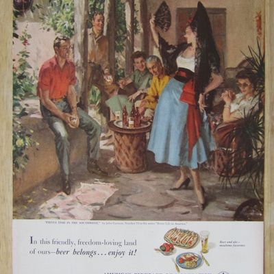 1952 Beer Belongs Fiesta Time In Southwest John Gannam