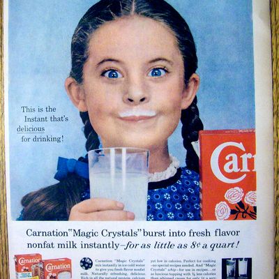 1959 Carnation Milk with Girl with a Milk Moustache