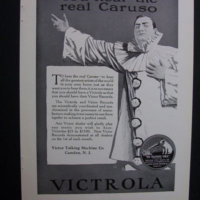 Vintage Ad: 1920 Caruso for Victrola & American Express