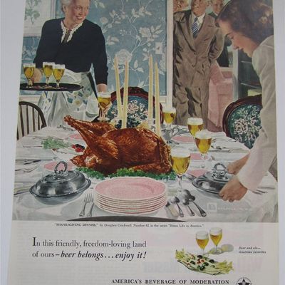 1951 Beer Belongs By Douglas Crockwell (Thanksgiving)