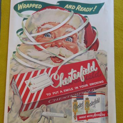 1955 Chesterfield Cigarettes w/ Santa Claus & Cigarette