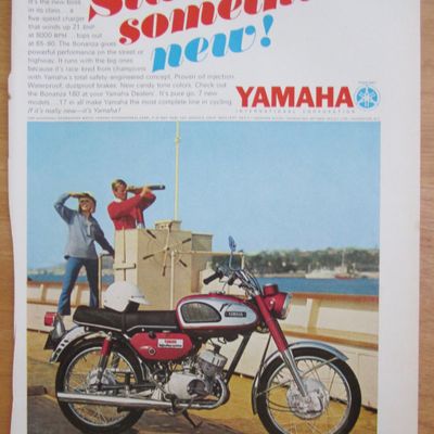 1967 Yamaha Bonanza 180 with Couple & the Bike