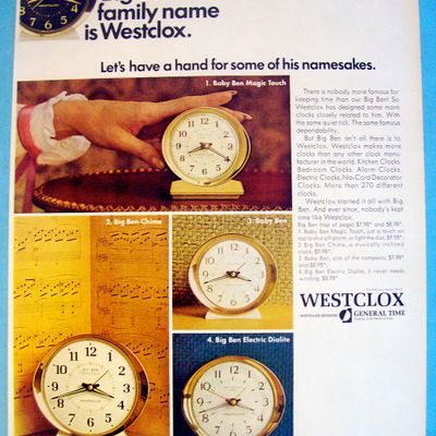 1967 Westclox with Big Ben & Baby Ben Clocks