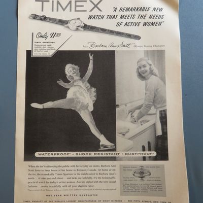1954 Timex Watch with Skater Barbara Ann Scott