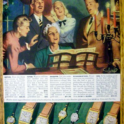 1947 Hamilton Watch with Family Singing Around Piano